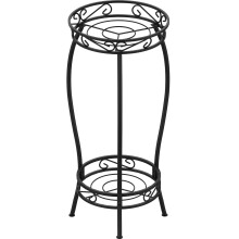 Mutool 2 Tier Metal Plant Stands for Flower Pot, Tall Plant stand for Outdor Indoor Plant, Plant Pot Holder Plant Table for Garden Patio, 69x32cm,