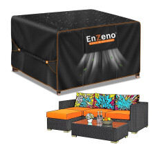 Enzeno Cube Garden Furniture Covers Waterproof with Air Vent, 200X200cm, Oxford Fabric Outdoor Patio Table Covers, Garden Square Chair and Table