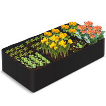 Worephu Large Fabric Raised Garden Bed, 8 Grids Rectangle Planting Container Grow Bed Bags, Outdoor Indoor Gardening for Growing Plants, Herbs,