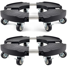 TreeGun 2 Pack Plant Caddy with Wheels Heavy Duty, Plant Trolley with 8 Lockable Casters, Plant Stand with Wheels Heavy Duty Adjustable 15"-21",