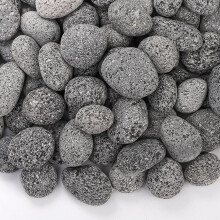 SOUJOY 10lbs Lava Rocks for Fire Pit, 1''-2'' Black Tumbled Natural Lava Stones, Smooth Lava Pebbles for Natural Gas, Fireplace, Propane, Wood,