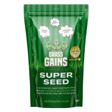 Grass Gains Lawn Seed 1KG ? Premium Grass Seeds Fast Growing for Patch Magic Lawn Repair, Shady Areas, Pet and Child-Friendly Gardens ? Organic Grass