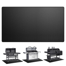 120-90 cm Fire Pit Mat, Large Black Fireproof & Heat Proof Mat, Double-Sided, Waterproof & Oil-Resistant for BBQ & Garden Fire Pit, Fire Pits & Bowls