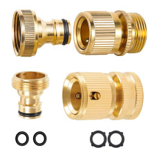 Mdlufee Brass Garden Hose Tap Connector, 3/4 inch Expandable Garden Hose Male and Female Adaptors Connector, Hose End Connector Quick Connect Tap and