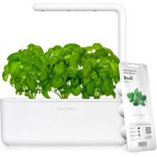 Click & Grow Smart Garden, Indoor Herb Garden Growing Kit with 3 Basil Pods Included, Self Watering & LED Grow Light, Simplified Hydroponics Growing