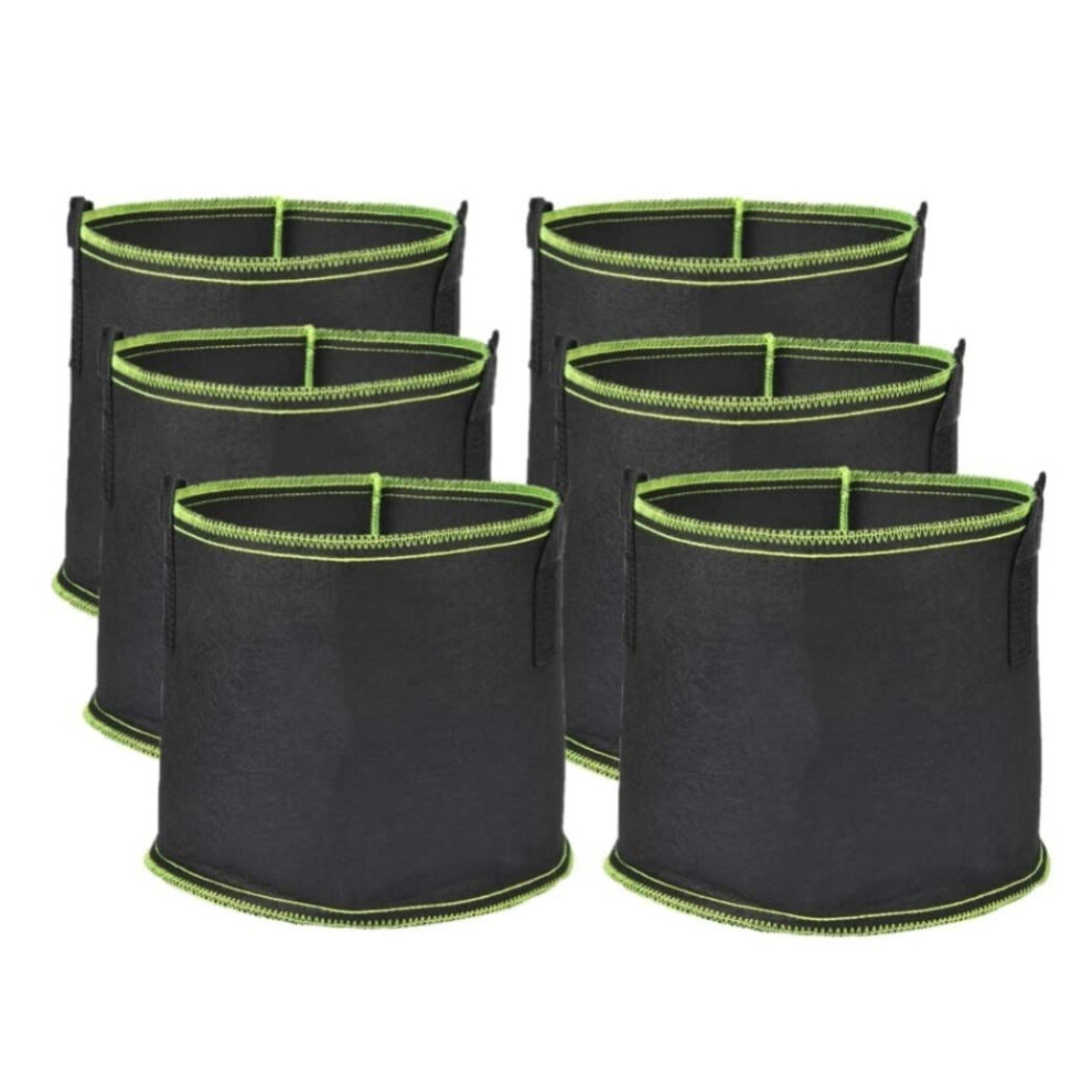 6 Pack 5 Gallons Plant Growing Bags, Nonwoven Fabric Breathable Grow Bags Heavy Duty Thickened Root Aeration Garden Pots Container With Straps Latern
