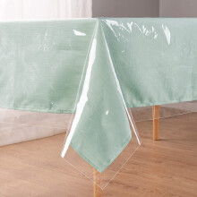 Newthinking Transparent PVC Table Cloth Wipe Clean Clear Tablecloth, Square Waterproof Plastic Table Cover Protector for Kitchen Picnic Outdoor Indoor