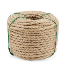 ZEONHAK 50m x 8mm Natural Jute Rope, 164FT Twisted Hemp Rope for Craft, Luggage twine