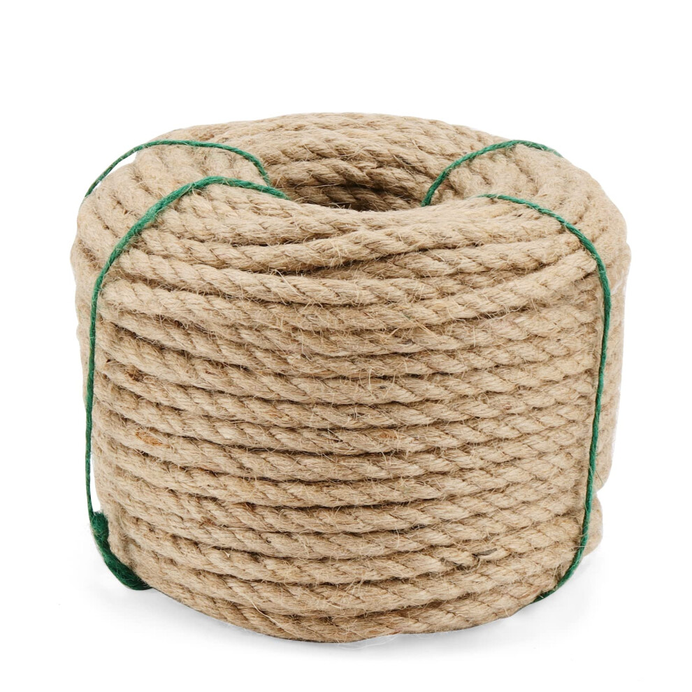 Zeonhak 50M X 8Mm Natural Jute Rope, 164Ft Twisted Hemp Rope For Craft, Luggage Twine 5051224463374