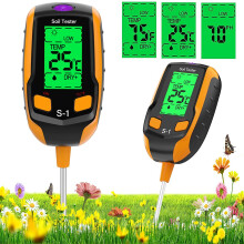 Bcamelys Soil pH Meter,4-IN-1Soil Moisture Meter for Houseplants,Soil Test Kit with 20 Labels,Plant Water Tester for Soil pH,Moister,Light,