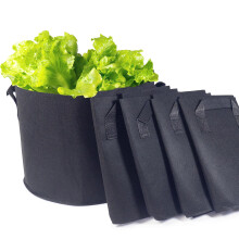 Greenology 10-Gallon Pack of 5 Root Control Greenhouse Plant Grow Bags with Handle - Nonwoven Breathable Fabric - Heavy Duty for Potato Tomato Orchid