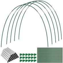 Gatphy 84Pcs Greenhouse Hoops for Raised Beds, Garden Hoops Grow Tunnel Detachable Fiberglass Greenhouse Tunnel Arches Garden Plant Protection Hoops