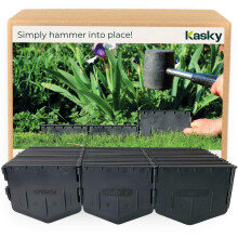 Easy to Install Lawn Edging Border - Simply Hammer into Place, No Trenches to Dig - Durable & Flexible Garden Edging - Invisible Grass & Path Edge