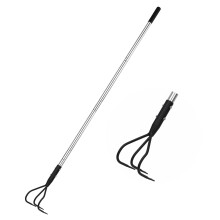 YEELOR 3-Tine Long Handle Tiller, Garden Cultivator with 55"-15.5" Adjustable Handle, for Loosening Soil, Tilling, Weeding and Fertilizing, Suitable