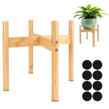 RETON Mid Century Modern Bamboo Wooden Plant Stand, Indoor Outdoor Plant Pot Stand, Garden Yard Home Office (25 CM)