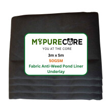 MYPURECORE 50gsm Pond Liner Underlay 3m x 5m - Tear-Resistant, Durable Garden Pool Foundation - Perfect for Wildlife and Decorative Ponds