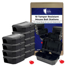 Empty Mouse Boxes Pack of 10, Durable Plastic Mouse Bait Box for Rodent Control, Ideal for Mouse Poisoning Indoor, Mouse Killer Station for Pest