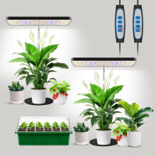 Aumtrly Grow Light, Full Spectrum Desktop Plant Lights for Indoor Growing Seedling 2 Pack, Large Area Lighting LED Grow Lamp with Base, Height