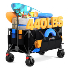 300L Large Trolley on Wheels, Heavy-Duty Folding Camping Trolleys with All-Terrain Wheels, 440 lbs Capacity, Compact Festival Trolley for Camping,