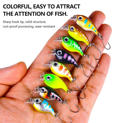 Mini-Wobbler-Angelköder, schwimmender Crankbait für Hecht, Zander, Barsch, Hard Ba U0I7 2