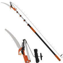 LAANPOLE 6m Telescopic Tree Pruner & Lopper 2 in 1, Manual Pole Saw with 1.5-6m Extension Pole, Long Reach Saw for High Tree Branch Trimming Pruning