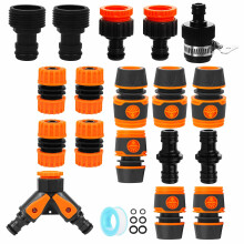 YIYAYOO Garden Hose Connector Set Hose Pipe Connectors and Fittings, Outside Garden Hose Tap Connector Adapter, Splitter 2 Way, Water Hosepipe
