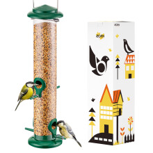 iBorn Metal Bird Feeders Hanging Wild Bird Seed Feeder for Mix Seed Blends, Niger Seed Feeder, Sunflower Heart, Birdbath, Heavy Duty All Metal Green