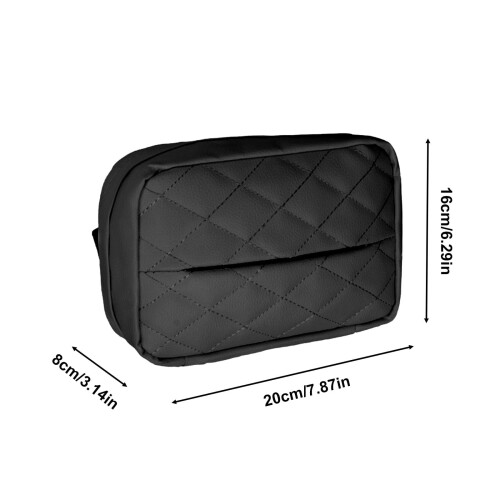 Caixa de lenços de papel retangular preta com estampa de carro em PU, ideal para presentear amigos. 2