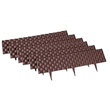 Easylife Lawn Edging Border with Rattan Effect, Pack of 6 Lawn Edging for Garden, Border Edging for Flower Beds and Pathways L60cm x H22cm - Fully