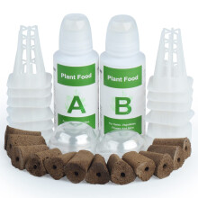 WETPIA Indoor Hydroponics Garden kit Seed Pods Kit with A&B Solid Nutrients,12 pcs Grow Sponges 12 pcs Grow Baskets 12 pcs Grow Domes(Seeds not