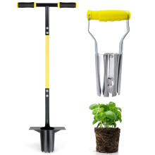 Jardineer Bulb Planter Tool Set 3PCS, Long Handle Bulb Planting Tool and Small Bulb Transplanter with Soft Grip for Digging Holes to Plant Tulips,