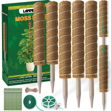 LANNEY Moss Pole 58.7 Inch 149cm, 5PCS Moss Poles for Plants Monstera, 44cm and 30cm Coir Totem Pole, Moss Sticks for Indoor Plant Support Extension,