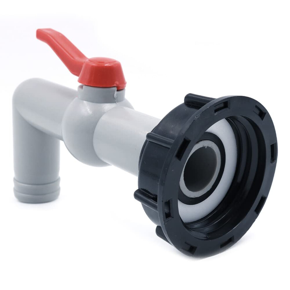 Cenpek Tap Ball Valve Plastic Ibc Tank Adapter S60x6 60Mm 90 Degree Extended Outlet Valve Tank Hose Fitting Parts 5051224472802