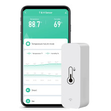 WiFi Humidity Temperature Monitor: Smart Hygrometer Thermometer for Remote Monitor and Alert, High Precision Indoor Thermometer with TUYA App, No Hub