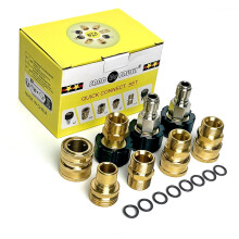 Pressure Washer Adapter Set, Quick Disconnect Hose Fittings Kit, Quick Connect Metric M22-14 Female Thread to Male Fitting, Brass Quick Coupler 3/8",