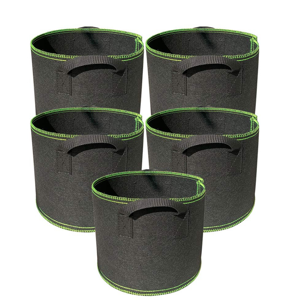 5-Pack 10 Gallon Grow Bags Heavy Duty Thickened Nonwoven Aeration Fabric Pots With Handles, Indoor Garden Planter Bags For Vegetable, Flower, Ayvicco