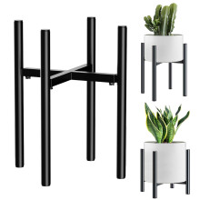 DeJivsin Adjustable Metal Black Plant Stand 21-35 cm indoor for Different Sized Pots, Flower Stand, Heavy Duty For pots with a Width of 20?34 cm,