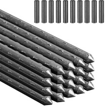Garden Stakes 42cm Plant Stake Metal Pack of 20 Garden Plants Sticks Tomato Stakes Plants Growing Stick With 10 Pcs Connector for Orchid Pea