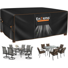 Enzeno Garden Furniture Cover Waterproof,160X100X74cm Garden Table Cover Rectangular,420D Heavy Duty Oxford Polyester Outdoor Patio Set Covers