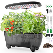 DRYADES Hydroponic Growing System Kit 12 Pods, Smart Herb Garden Planter with 24W Full Spectrum LED Grow Light, indoor Gardening System for
