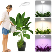 SIYOMG Grow Lights for Indoor Plants 72 LEDs Full Spectrum Led Grow Light 10 Brightness Settings, 3 Light Modes, Auto On/Off Timer, 30~160CM Height