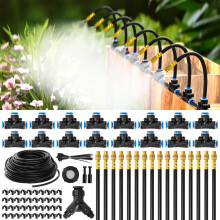 MIXC 360? Adjustable Irrigation System Kit, 100 FT Quick-Connect Drip Irrigation Kits, Automatic Garden Watering System with 1/4" Fast-Lock Tubing -
