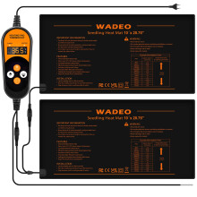 WADEO Heat Mat for Plants, [104x50cm] [1 Thermostat for 2 Mats] [Power Auto-Resume], 50W Waterproof & Durable Heat Mat also for Reptile, Snake, Spider