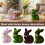 Künstlicher Buchsbaum-Hasen-Topiary, 35 cm, mit goldener Schleife 3
