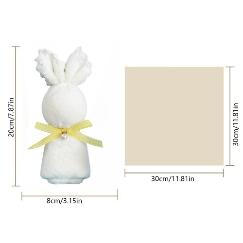 Serviette en forme de lapin, polaire polyester, 1 pièce 2