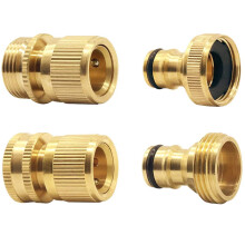 Hydrogarden Garden Hose Quick Connector Brass Hose Quick End Connector Garden Hose Nozzle Connect Kit, Quick Disconnect Hose Fittings Male and Female