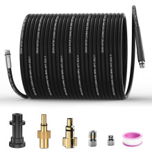 OHAYORI 15M Pressure Washer Drain Pipe Hose Cleaning Kit for Karcher K2 K3 K4 K5 K6 K7 Serie, Tube Unblocker Sewer Jetter Hose with Jet Nozzle and