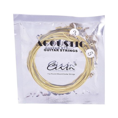 6pcs/set Universal Acoustic Guitar String Brass Hexagonal Steel Core Strings For 2