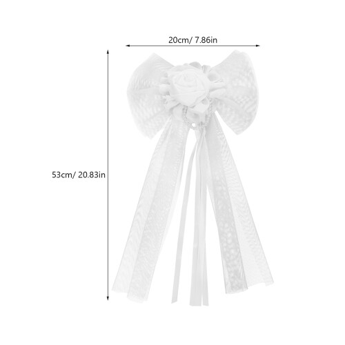 2Bows of Car Bow Γαμήλιες Διακοσμήσεις για Ειδικές Περιστάσεις Λευκή Γάζα 1
