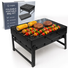 CUQOO Easy-to-use Portable BBQ Grill ? Foldable Barbeque Outdoor Travel | Charcoal Barbecue Perfect for Camping, Garden, Picnic Folding Camping